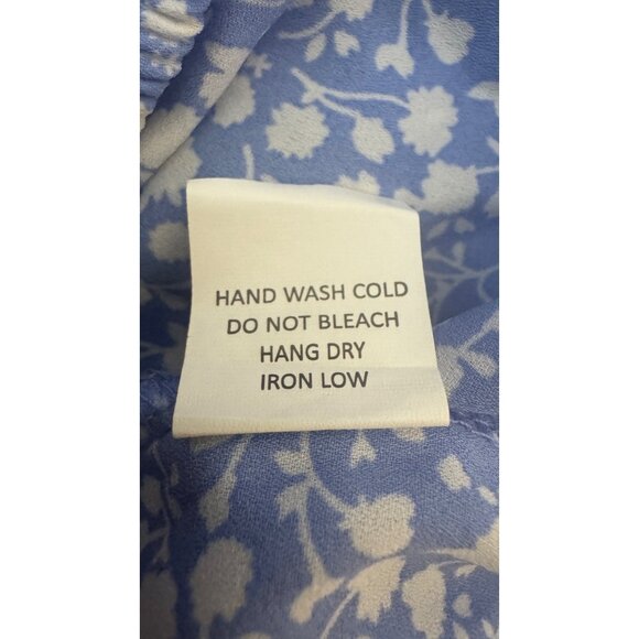 Sienna Sky Medium Blue & White Floral Ruffle Sleeveless Blouse Dainty - Picture 12 of 13